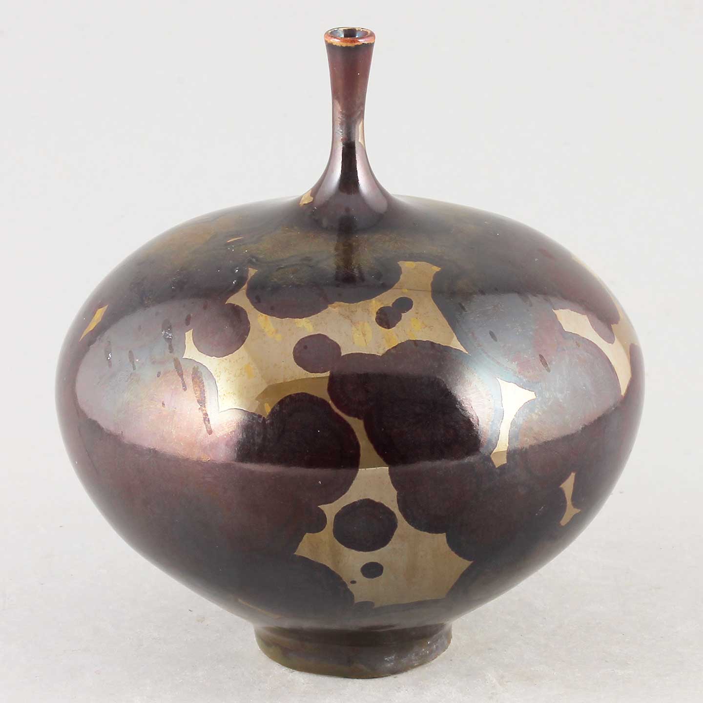 Isak Isaksson (2000s) Unique Vase with Brown Crystalline ...